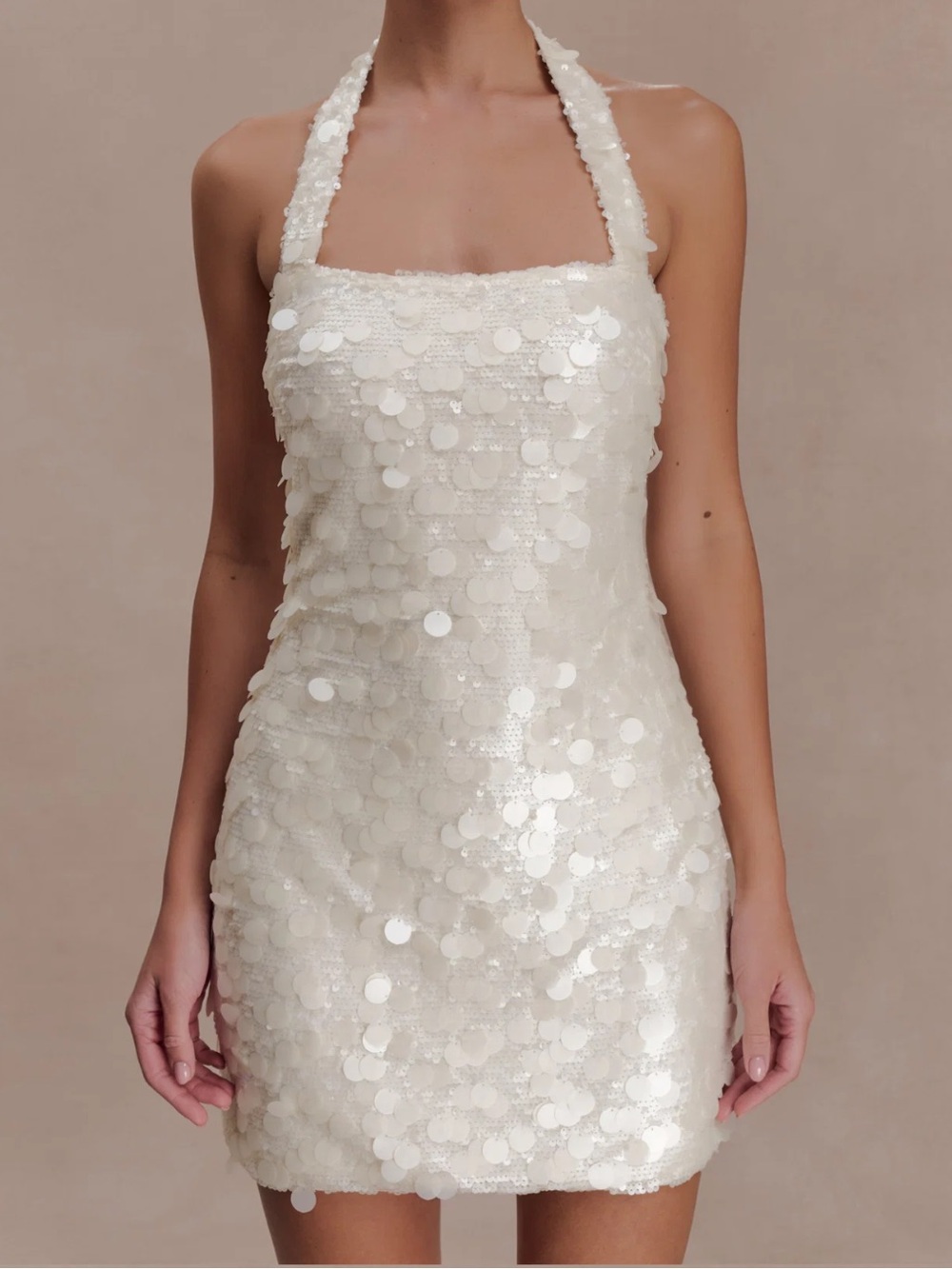 Caralee Sequin Halter Mini Dress